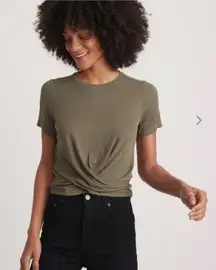 Marine Layer Olive Short Sleeve Twist Top Size Medium