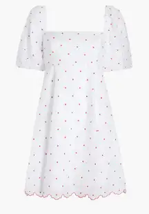 Hill House The Matilda Mini Dress in Cherry Organza Dot Size: L