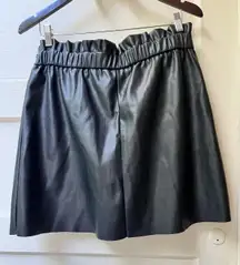 MARC NEW YORK  Faux Leather Skirt M Black Elastic Waist Aline Grunge Club Night