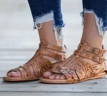 EUC Bed Stu Leather Claire Caged Sandals
Tan Size 8