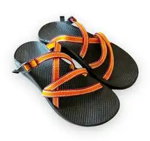 Chaco Wayfarer Strappy Slide In Sandals Orange Sunset Women’s Size 8 Summer Shoe