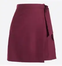 J. Crew Burgundy Wool Blend flannel Skirt