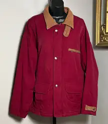 Free Country Large Burgundy Barn Chore Coat Jacket Flannel Lining