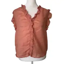 FRAME pink button front sleeveless top size XS