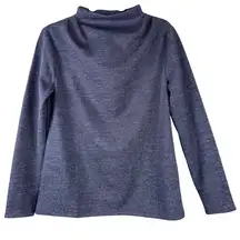 Ann Taylor Top Womens Medium Purple Metallic Sparkle Drape Neck Blouse Classy