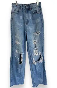 PacSun  Womens Jeans Sz 25 90s Boyfriend Distressed Bleached Ripped Baggy