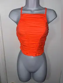 Free People Movement Shirr Enough Tank Top Size Small Neon Orange