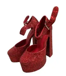 Dolls Kill Trick N’ Treats Ruby Shine By Night Glitter Heels