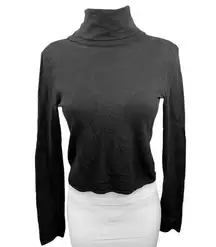 Jaded London Black turtleneck Open Back Pullover Chic Long Sleeve Top Size 4