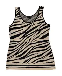 INC Women's Zebra-Print Sweater Tank Top Multicolor Size M gold sparkle holiday