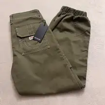 True Religion Women's Bobbi Baggy Cargo Pants Jogger Green Size 27 MSRP $ 199.00