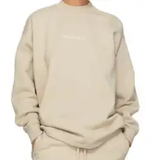 Essentials Beige Relaxed Crewneck Sweatshirt