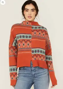 Rock & Roll Cowgirl Multicolor Geometric Sweater