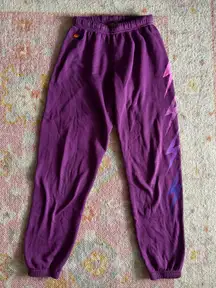 Aviator Nation Sweatpants Purple Lightning Bolt