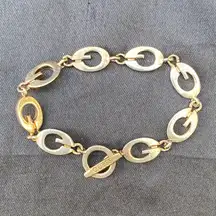 Vintage Y2k 2000s  Gold Plated Monogram Logo Chain Charm Bracelet