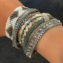 Victoria Emerson large layered bracelet stack with a magnetic connector