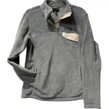 PATAGONIA Gray Thermal Fleece Pullover‎ Snap-T  Jacket Women's Large