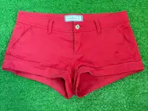 Vtg Y2K Abercrombie & Fitch Sz 4 Booty Mini Micro Shorts Chino Moose Logo Preppy