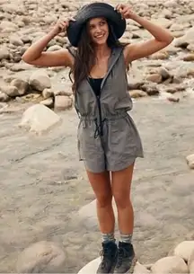 Free People Movement XS Gray Hike Race Runsie Romper