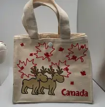 Bag - Moose Canvas Bag From Oscardo Canada, Plastic Lining, EUC