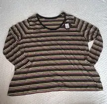 Ava and Viv Purple Striped Long Sleeve Shirt Size 4X NWT