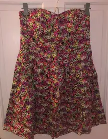 VINTAGE Floral Strapless Dress