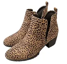 Dream Pairs Cheetah Print Ankle Booties Women’s Size 8 Block Heel Pull-On Boots