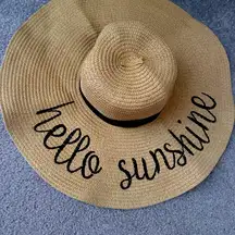 Floppy Beach Hat wide brim sun hat embroidered