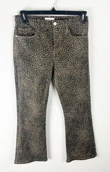FRAME Le Crop Mini Bootcut Leopard Print High Rise Jeans Size 29