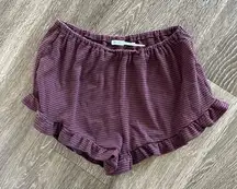 Kimchi Blue from Urban Outfitters Striped Purple Red Ruffle Hem Women's Shorts