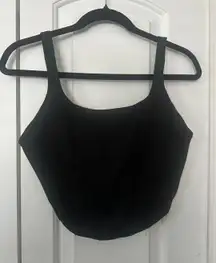 Black Square Neck Corset Tank