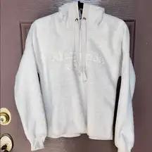 Abercrombie & Fitch Fuzzy hoddie in white/beige