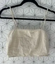 Billabong Cream Linen Crop Tank