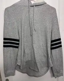 Grey light hoodie with fuzzy hood. Size medium