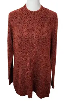 Naturals D&Co. Rust Sweater Size XS Soft Mock Neck Knit Sweater