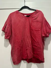Women’s Red puff sleeve tshirt 