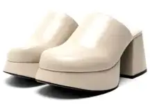 ZARA Mule Clog Platform Sandals in bone, sz 8.5 (39)