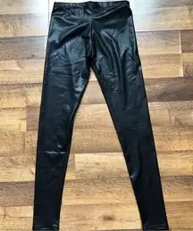Friday Made in Los Angeles Faux Leather Black Leggings Size Medium