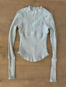 Free People  movement laura gray ribbed long sleeve shirt