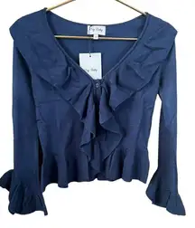 NWT Cry Baby Selena Button Down Sweater Ruffle Cardigan XS