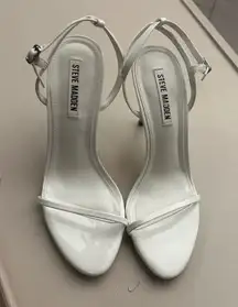 Steve Madden Strappy White Heels 8 1/2 nice