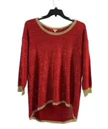 Reba Women's Sky Red & Gold Trim Women's Top