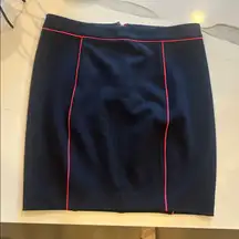 Club Monaco Navy Pink Piping Pencil Skirt Size 4 EUC ADORABLE 🥰