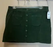 NWT Tilly’s Green Corduroy Mini Skirt
