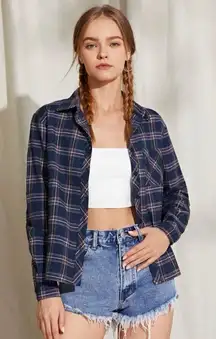 Romwe plaid button front pocket shirt. Size small. NWOT