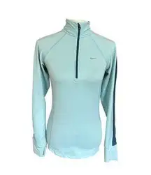 Nike Pro Dri-fFt Half Zip Blue Pullover Sweatshirt XS thumb hole Activewear