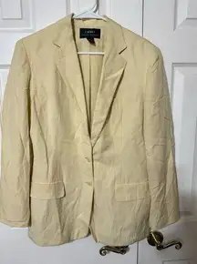 Ralph Lauren Vintage 90s Double Breasted Notch Collar Blazer Silk Linen Size 12