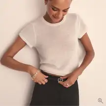 J.Crew Ribbed featherweight cashmere T-shirt