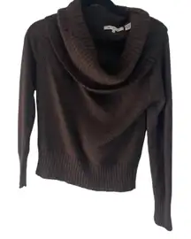 Eight Eight Eight Women's Size Large Dark Brown Mohair Blend‎ Cowl Neck Sweater