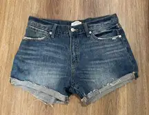 Just USA Medium Wash Mid Rise Cut Off Denim Shorts Women's Size M 32x4"